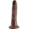 Dildo realista King Cock 7 pulgadas color chocolate, visto de frente