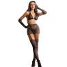 Subblime - 952174 bodystocking de rejilla con guantes y diamantes negro talla única - 1