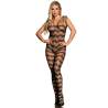 Subblime - 951696 bodystocking crotchless de rejilla con tiras en hombros negro talla única - 1