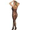 Subblime - 951696 bodystocking crotchless de rejilla con tiras en hombros negro talla única - 3