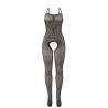Bodystocking Negro Elástico Abierto Subblime, la prenda sola, de frente