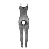 Bodystocking Negro Elástico Abierto Subblime, la prenda sola, de espaldas