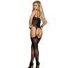 Bodystocking de Rejilla Negro con Medias Subblime, de lado con medias