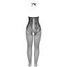 Subblime - 951849 bodystocking de rejilla copa abierta y cuello halter negro talla única - 5