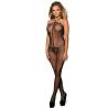 Subblime - 951979 bodystocking de rejilla con top halter negro talla única - 3