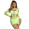 Subblime - 952280 bodystocking de rejilla elstico manga larga verde talla única - 1