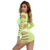 Subblime - 952280 bodystocking de rejilla elstico manga larga verde talla única - 2