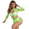 Subblime - 952280 bodystocking de rejilla elstico manga larga verde talla única - 3