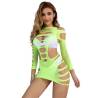 Subblime - 952280 bodystocking de rejilla elstico manga larga verde talla única - 5