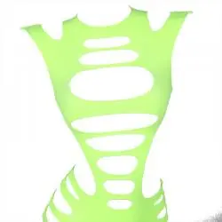 Subblime - 952280 bodystocking de rejilla elstico manga larga verde talla única Subblime - 952280 bodystocking de rejilla elstico manga larga verde talla única