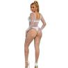 Subblime - 952396 bodystocking de rejilla con diamantes manga larga blanco talla única - 2