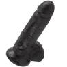 King Cock 7 pulgadas negro con testículos, visto en ángulo