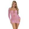 Subblime - 952471 bodystocking de rejilla rosa talla única - 4