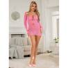 Subblime - 952471 bodystocking de rejilla rosa talla única - 5