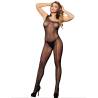 Subblime - 952037 bodystocking de rejilla de un hombro con diamantes negro talla única - 3