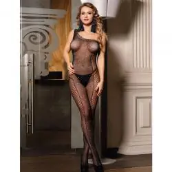 Subblime - 952037 bodystocking de rejilla de un hombro con diamantes negro talla única Subblime - 952037 bodystocking de rejilla de un hombro con diamantes negro talla única