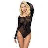 Subblime - 952051 bodystocking de rejilla con manga larga y hombros descubiertos negro talla única - 1