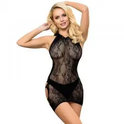 Subblime - 952075 vestido corto de rejilla con espalda descubierta y detalle de corazón negro talla única Subblime - 952075 vestido corto de rejilla con espalda descubierta y detalle de corazón negro talla única