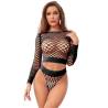 Conjunto Negro de Rejilla Top y Braguita Subblime, de frente