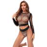 Conjunto Negro de Rejilla Top y Braguita Subblime, de lado con la braguita