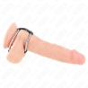 Kink - anillo pene metal doble 3.8 cm a 5 cm conectados con cuero - 2