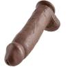 King Cock 12 pulgadas con testículos marrón en diagonal