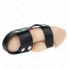 Kink - anillo jaula pene cuero con divisor de bolas ajustable - 2