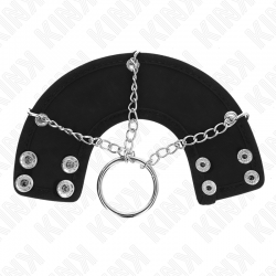 Kink - anillo pene 4 cm cadena 7 cm metal con cinturón polipiel