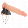 Kink - anillo pene 4 cm cadena 7 cm metal con cinturón cuero - 2