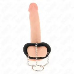 Kink - anillo pene 4 cm cadena 7 cm metal con cinturón cuero