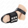 Kink - anillo jaula pene cuero con correa divisoria de bolas recubierto ajustable - 2