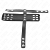 Kink - anillo jaula pene cuero con correa divisoria de bolas recubierto ajustable - 4