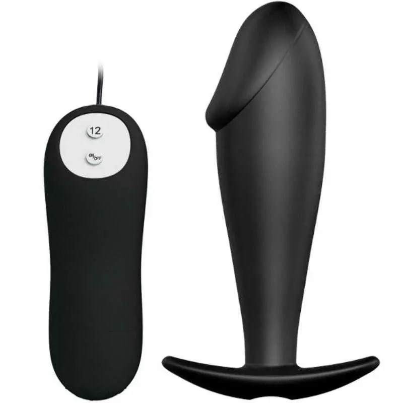 Pretty love plug anal silicona forma pene y 12 modos vibracion - negro Pretty love plug anal silicona forma pene y 12 modos vibracion - negro
