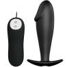 Pretty love plug anal silicona forma pene y 12 modos vibracion - negro - 1