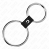 Kink - anillo pene doble metal 3.7 cm a 5 cm conectados por correa polipiel modelo 1 - 4
