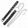 Kink - anillo pene cuero con correa 21.5 x 2 cm y cadena metal 60 cm - 3