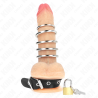 Kink - anillo pene cuero correa con cerradura 21 x 2 cm y 5 anillos metal de 3 cm a 4 cm - 2