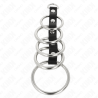 Kink - 5 anillos pene metal 3.2 cm a 5 cm conectados por polipiel - 3