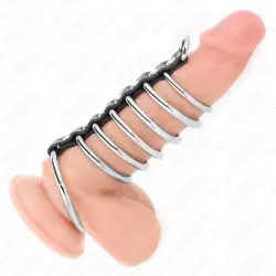 Kink - 7 anillos pene metal 3.2 cm a 5 cm conectados por polipiel