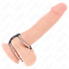 Kink - anillo pene doble 3.8 cm a 5 cm conectados por cuero - 2