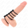 Kink - 5 anillos pene silicona 3.8 cm a 4.8 cm conectados por cuero - 2