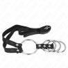Kink - 4 anillos pene metal conectados 3.8 cm a 5 cm con cinturón de polipiel 112 cm - 4