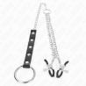 Kink - anillo pene metal con cadena y pinzas para pezones ajustable - 3