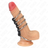 Kink - 5 anillos pene 3.7 cm a 5 cm metal conectados por cuero - 2