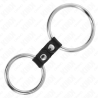Kink - anillo pene doble metal 3.7 cm a 5 cm conectados por correa polipiel modelo 2 - 4