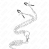 Kink - anillo pene triple metal cromado 3.8 cm a 5 cm con cadena metal 26 cm y pinzas para pezones modelo 1 - 4