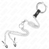 Kink - anillo pene triple metal cromado 3.8 cm a 5 cm con cadena metal 26 cm y pinzas para pezones modelo 1 - 5