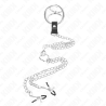 Kink - anillo pene triple metal cromado 3 cm a 4.5 cm con cadena metal 26 cm y pinzas para pezones - 3