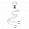 Kink - anillo pene triple metal cromado 3.8 cm a 5 cm con cadena metal 26 cm y pinzas para pezones modelo 2 - 3