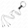Kink - anillo pene triple metal cromado 3.8 cm a 5 cm con cadena metal 26 cm y pinzas para pezones modelo 2 - 5